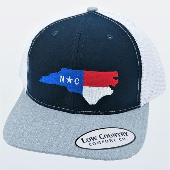 North Carolina Flag Heather/Navy/White Hat
