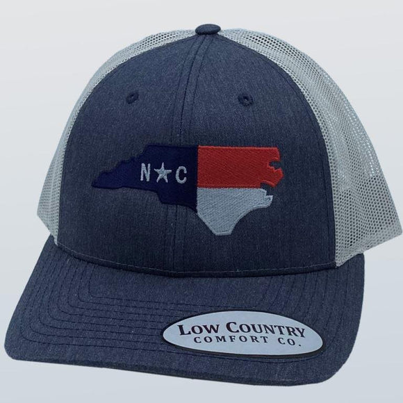 North Carolina Flag Heather Navy/Silver Hat