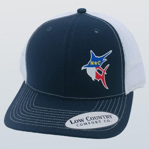 North Carolina Flag Marlin Navy/White Hat