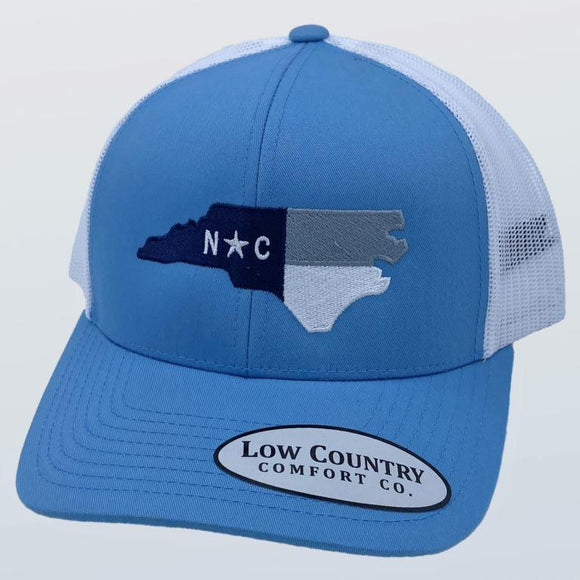 North Carolina Flag UNorth Carolina Theme Columbia Blue/White Hat