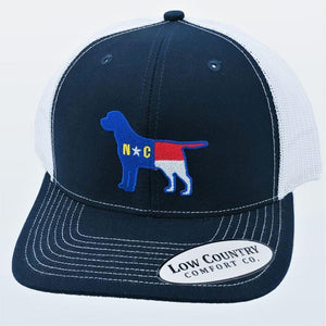 North Carolina Flag Lab Navy/White Hat