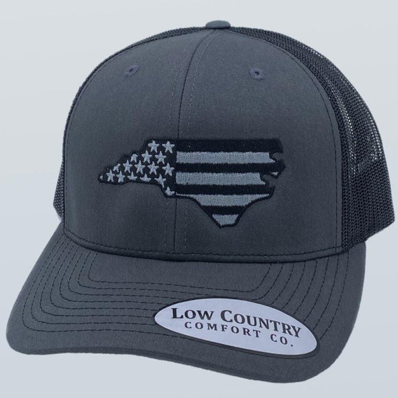 North Carolina Usa Flag Grey Charcoal/Black Hat