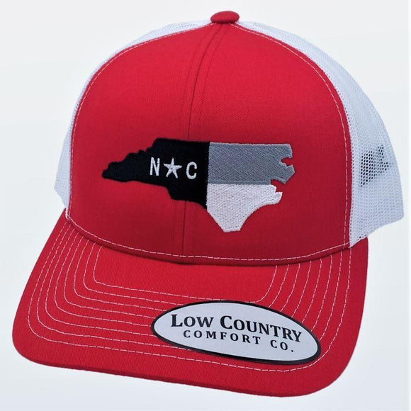 North Carolina Flag NCSU Theme Red/White Hat