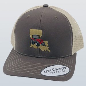 Louisiana Tractor Red Brown/Khaki Hat