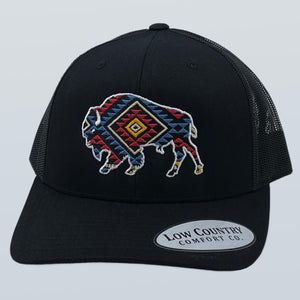 Bison Aztec Hat Black