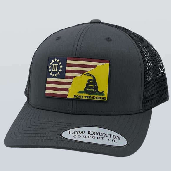 Betsy Ross DTOM Flag PVC Patch Charcoal/Black Hat