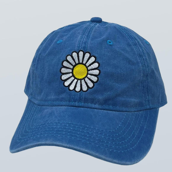 Daisy Unstructured Hat Blue