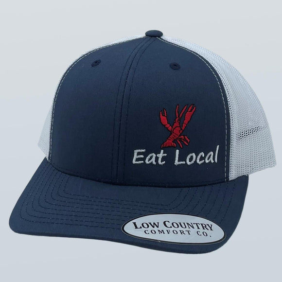 Eat Local Crawfish Navy/White Hat