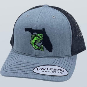 Florida Bass Green Fish Heather/Black Hat