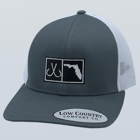 Florida Hooks Charcoal/White Hat