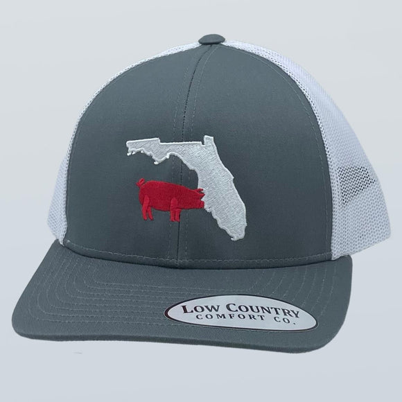 Florida Pig Charcoal/White Hat