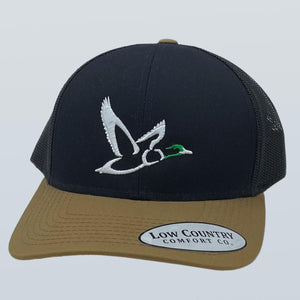 Flying Mallard Line Art Buck/Navy Hat