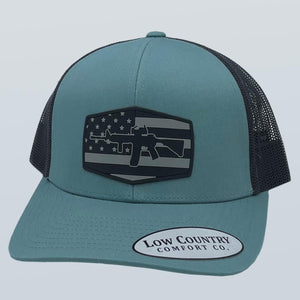Freedom Series AR15 Greyscale PVC Patch Smoke Blue/Charcoal Hat
