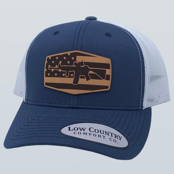 Freedom Series AR15 Patch Navy/White Hat