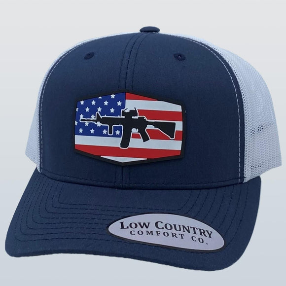 Freedom Series AR15 PVC Patch Navy/White Hat