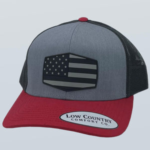Freedom Series Flag Greyscale PVC Patch Heather/Charcoal/Red Hat