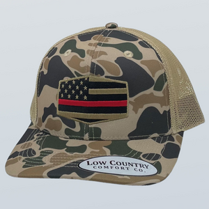 Freedom Series Red Line Old School Camo/Khaki Hat