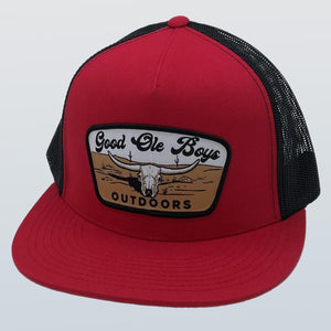 GOB Cattle Skull Patch Red/Black 5 Panel Hat