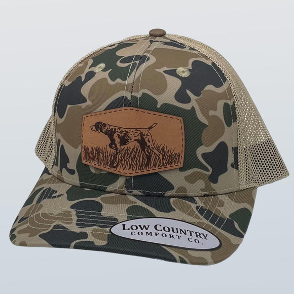 German Shorthaired Pointer Patch Old School Camo/Khaki Hat