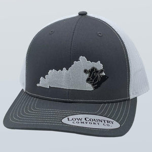 Kentucky Cow Charcoal/White Hat