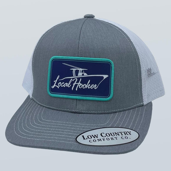 Local Hooker Charter Boat Patch Heather/White Hat
