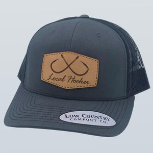 Local Hooker Patch Leather Charcoal/Black Hat