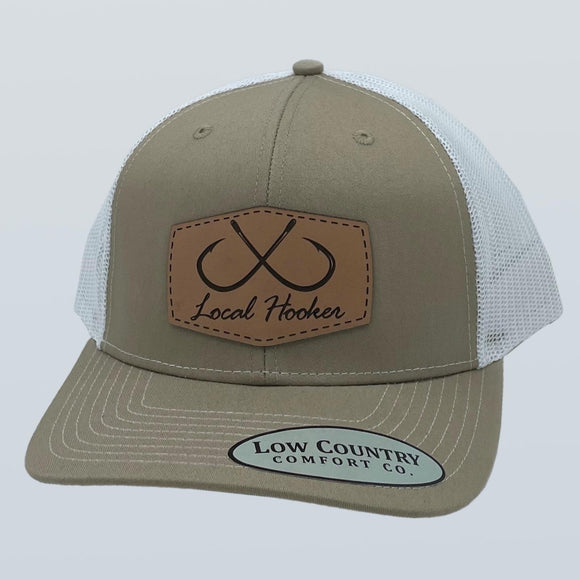 Local Hooker Patch Leather Khaki/White Hat