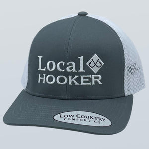Local Hooker Text Charcoal/White Hat