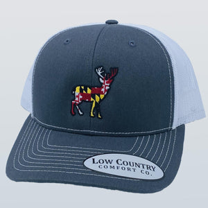 Maryland Flag Deer Charcoal/White Hat