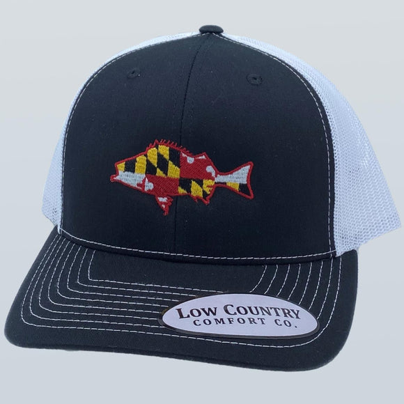 Maryland Flag Rockfish Black/White Hat