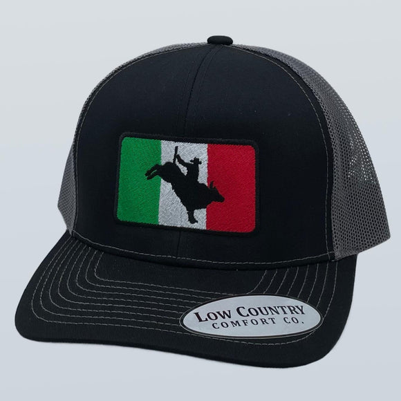 Mexican Flag Bucking Bull Black/Charcoal Hat