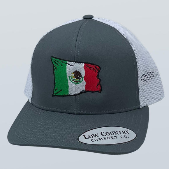 Mexican Wavy Flag Charcoal/White Hat