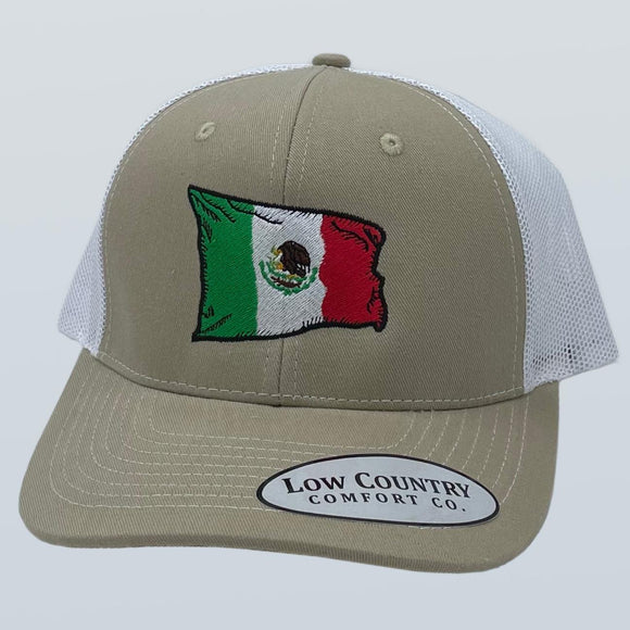 Mexican Wavy Flag Khaki/White Hat