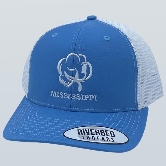 Mississippi Cotton Boll Columbia Blue/White Hat