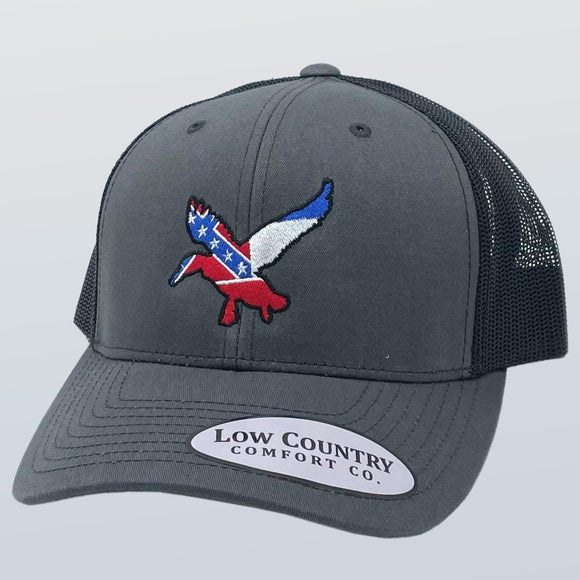 Mississippi Flag Flying Duck Charcoal/Black Hat