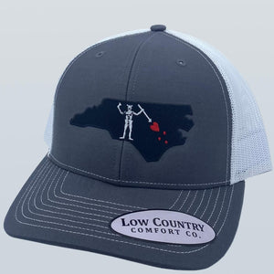 North Carolina Blackbeard Charcoal/White Hat