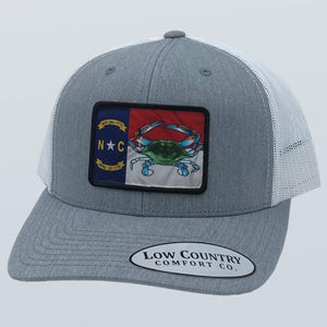North Carolina Crab Flag Woven Patch Heather/White Hat