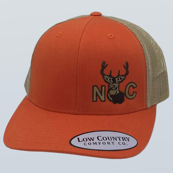 North Carolina Deer Side Panel Orange/Khaki Hat