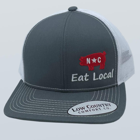 North Carolina Eat Local Pig Charcoal/White Hat