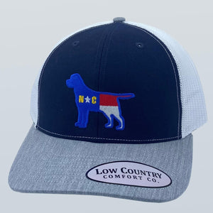 North Carolina Flag Lab Heather/Navy/White Hat