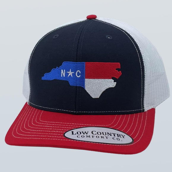 North Carolina Flag Red/Navy/White Hat
