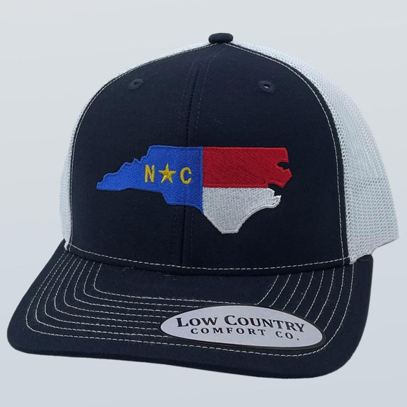 North Carolina Flag Navy/White Hat