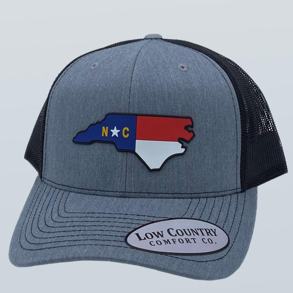 North Carolina Flag PVC Patch Hat Heather/Black