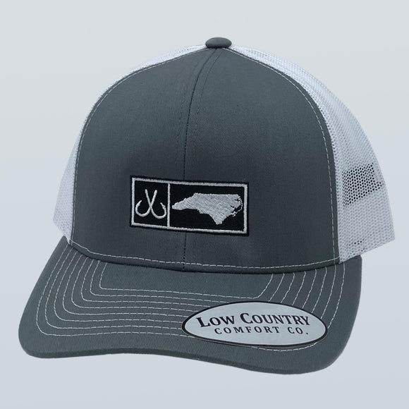 North Carolina Hooks Charcoal/White Hat