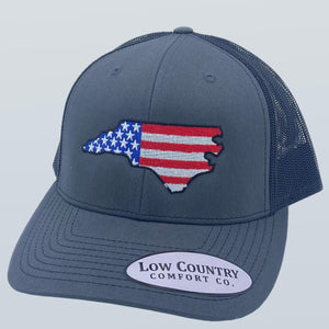 North Carolina USA Flag Charcoal/Black Hat