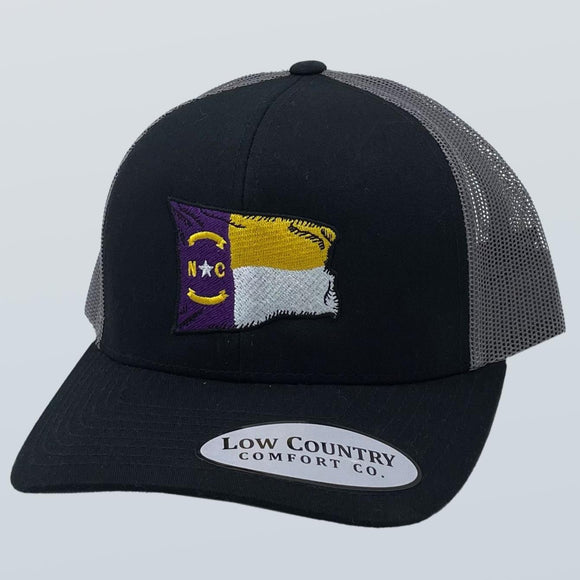 North Carolina Wavy Flag ECU Theme Black/Charcoal Hat