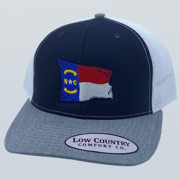 North Carolina Wavy Flag Heather/Navy/White Hat
