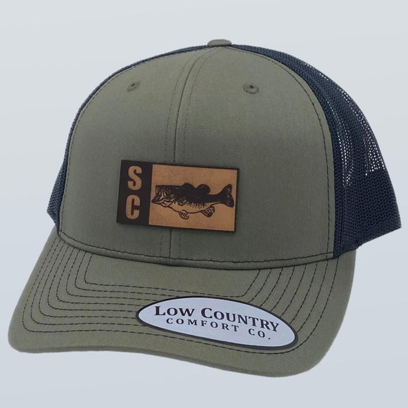 South Carolina Bass Leather Patch Loden/Black Hat