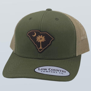 South Carolina Flag Leather Patch Hat Moss/Khaki