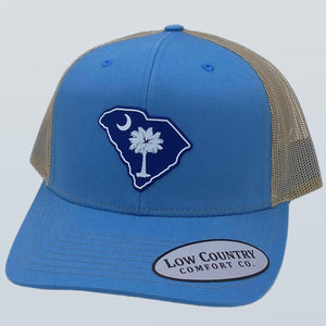 South Carolina Flag PVC Patch Hat Columbia Blue/Khaki